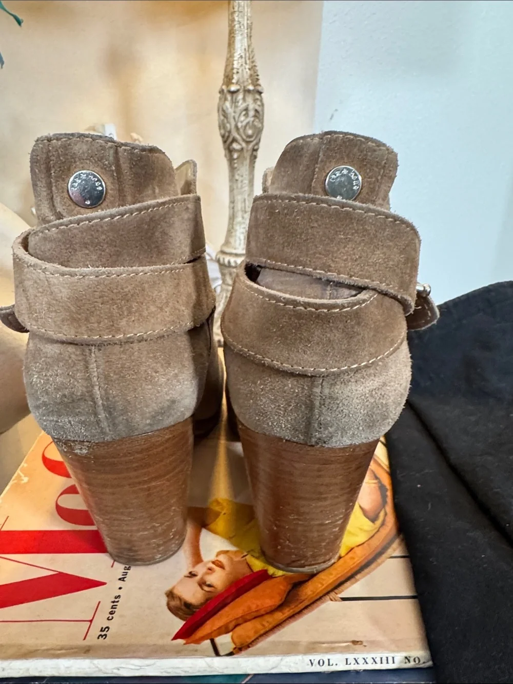 rag & bone Suede Ankle Booties in Taupe Brown - Picture 6 of 10